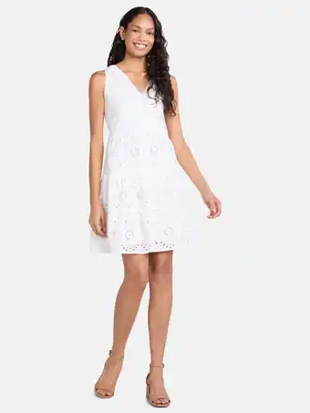 Walmart Time and Tru Women's Sleeveless Eyelet Dress, Sizes XS-XXXL offer