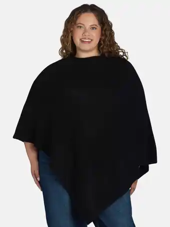 Walmart Time and Tru Women's Knit Poncho, S/M, Black offer