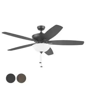 Walmart Mainstays 60 Black Ceiling Fan with Light, 5 Blades, Reverse Airflow, Pull Chain Control offer