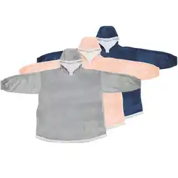 Walmart Mainstays Wearable Sherpa Hoodie Throw Blanket, One Size 35 x 33, Blush offer