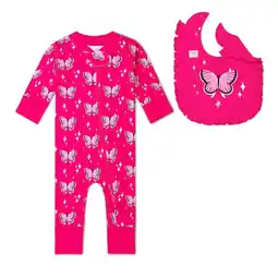 Walmart Paris Hilton x Monica + Andy Organic Cotton Ruffle One-Piece and Bib Set, Sizes Newborn-24 Months offer