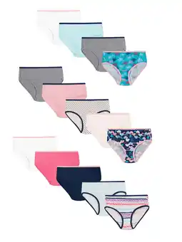 Walmart Hanes Girls' Tagless Super Soft Cotton Brief Underwear, 14 pack, Sizes 4-16 offer