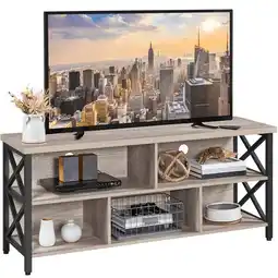 Walmart Alden Design Modern Industrial TV Stand for TVs up to 65 with Storage, Gray offer