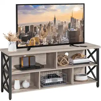 Walmart Alden Design Modern Industrial TV Stand for TVs up to 65 with Storage, Gray offer
