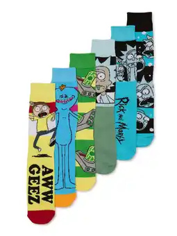 Walmart Rick and Morty Mens Crew Socks, 6-Pack offer