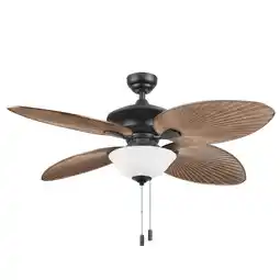 Walmart Honeywell Sunset Key 52 Black Indoor/Outdoor Ceiling Fan with Light, Pull Chains & Reversible Motor offer