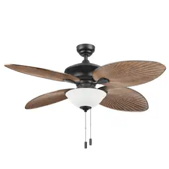 Walmart Honeywell Sunset Key 52 Black Indoor/Outdoor Ceiling Fan with Light, Pull Chains & Reversible Motor offer
