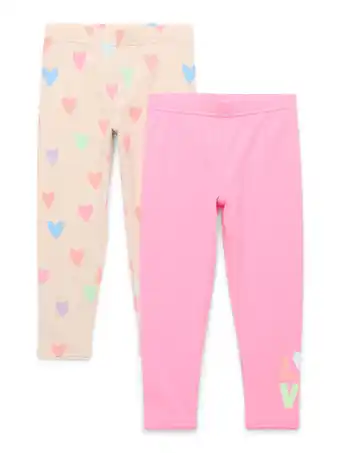 Walmart 365 Kids by Garanimals Girls Print Leggings, 2-Pack, Sizes 4-10 offer