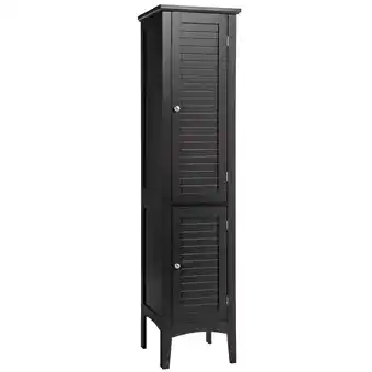 Walmart Costway Freestanding Bathroom Storage Cabinet Linen Tower Kitchen Living Room Black offer