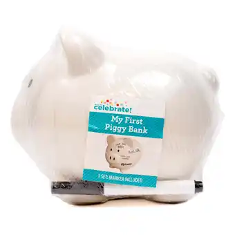 Walmart Way to Celebrate! White Ceramic Piggy Bank offer