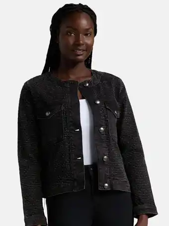 Walmart Time and Tru Women's Clip Dot Denim Jacket, Sizes XS-XXXL offer