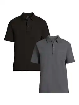 Walmart George Men's & Big Men's 2-Pack Short Sleeve Jersey Polo with Pocket, Sizes S-3XL offer