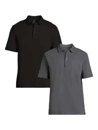 Walmart George Men's & Big Men's 2-Pack Short Sleeve Jersey Polo with Pocket, Sizes S-3XL offer