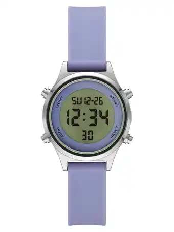 Walmart Time and Tru Women's Silver Tone Digital Watch with Lavender Silicone Strap offer
