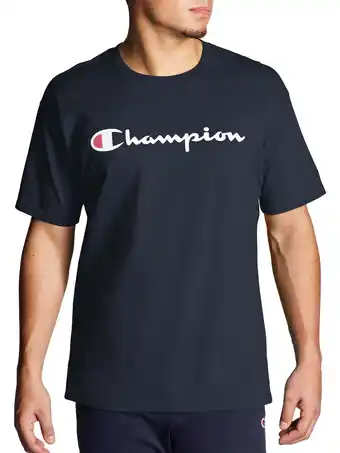 Walmart Champion Men's and Big Men's Script Logo Classic Jersey Graphic Tee Shirt, Sizes S-2XL offer