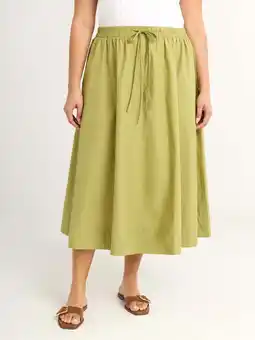 Walmart Free Assembly Women's and Women's Plus Tie Front Cotton Maxi Skirt, XS-4X offer