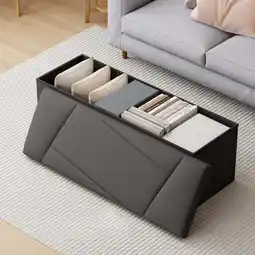 Walmart ZETDIY 43 Ottoman with Storage Folding Bench, Hold up to 660lb, Black offer