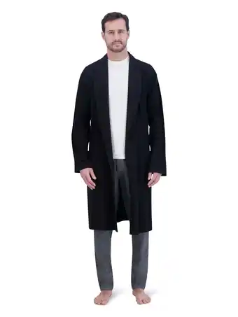 Walmart George Men's Shawl Collar Cotton Robe with Wicking and Front Pockets, One Size Fits Most offer