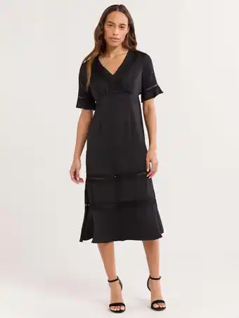 Walmart Sofia Jeans Women's Lace Inset Midi Dress, Mid Calf Length, Sizes XS-XXXL offer