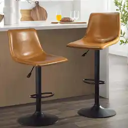 Walmart Waleaf Swivel Counter Height Bar Stools with Back Set of 2,Adjustable Dining Barstools with Footrest offer