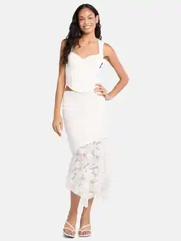 Walmart Madden NYC Women's Asymmetric Lace Midi Skirt, Sizes XXS-XXL offer