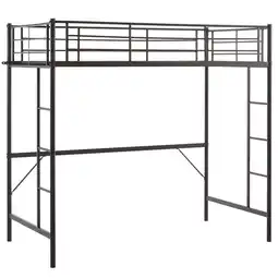 Walmart Zimtown Twin Loft Bed with Ladder Metal Bunk Bed with 2 Side Ladder for Kids Teens Adults, Black offer