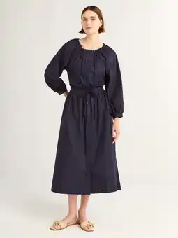 Walmart Free Assembly Women's Gathered Neck Cotton Maxi Dress with Long Sleeves, XS-XXXL offer