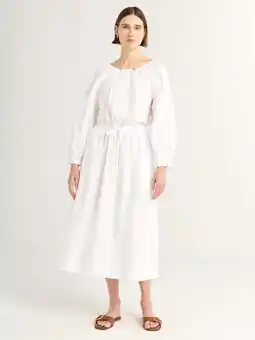 Walmart Free Assembly Women's Gathered Neck Cotton Maxi Dress with Long Sleeves, XS-XXXL offer