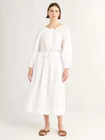 Walmart Free Assembly Women's Gathered Neck Cotton Maxi Dress with Long Sleeves, XS-XXXL offer