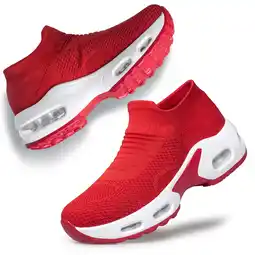 Walmart YHOON Women's Slip On Walking Shoes Breathable Lightweight Mesh Casual Shoes offer
