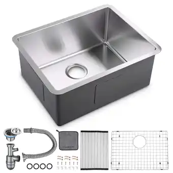 Walmart Aquaterior 23 Undermount Kitchen Sink R15 Tight Radius Stainless Steel Single Basin 17.6 lbs offer