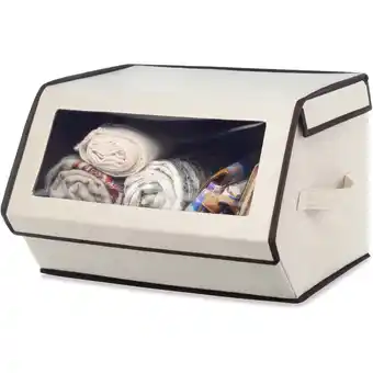 Walmart Whitmor Stackable Window Polycotton Storage Box Closet Organizer - Tan - 14 x 15 x 10 Adult Use offer