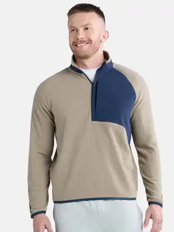 Walmart Ozark Trail Men's and Big Men's Micro Fleece Half Zip Pullover, Sizes S-3XL offer