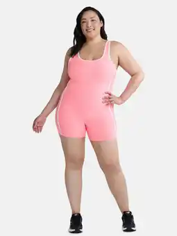 Walmart Athletic Works Women's and Women's Plus ButterCore Tipped Tennis Romper, Sizes XS-4X offer