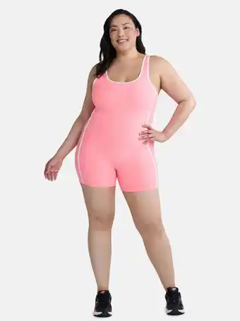 Walmart Athletic Works Women's and Women's Plus ButterCore Tipped Tennis Romper, Sizes XS-4X offer