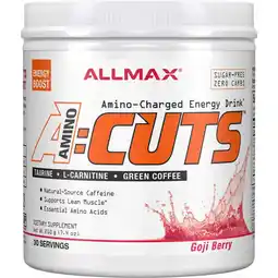 Walmart ALLMAX Nutrition AMINOCUTS (A:CUTS) Weight-Management BCAA, Goji Berry, 210g, 30 Servings offer