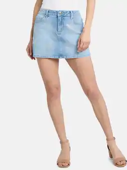 Walmart Madden NYC Women's Denim Rhinestone Skirt offer