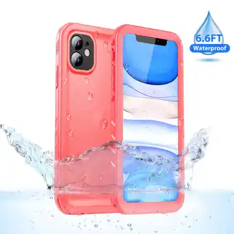 Walmart SPORTLINK Waterproof Case for iPhone 11 6.1-inch Screen Shockproof Protective Cover - Pink offer