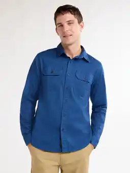 Walmart Free Assembly Men’s Two Pocket Utility Button Front Shirt with Long Sleeves, Sizes XS-XXXL offer