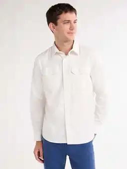Walmart Free Assembly Men’s Two Pocket Utility Button Front Shirt with Long Sleeves, Sizes XS-XXXL offer