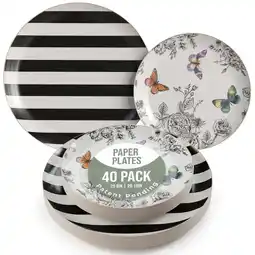Walmart Crown Display Fancy Disposable Paper Plates, 8 & 10 in, 40 Count (Monarch) offer