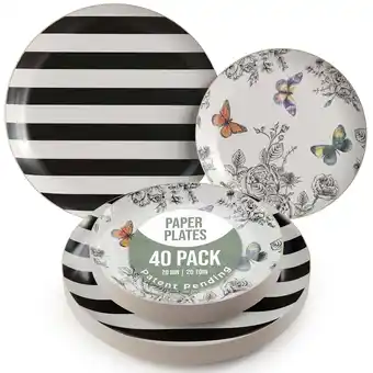 Walmart Crown Display Fancy Disposable Paper Plates, 8 & 10 in, 40 Count (Monarch) offer