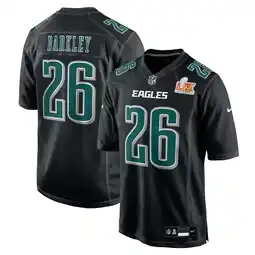 Walmart Men's Nike Saquon Barkley Carbon Black Philadelphia Eagles Super Bowl LIX Fashion Game Player Jersey offer