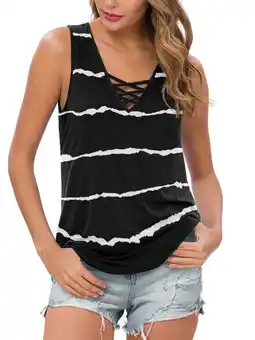 Walmart Anygrew Summer Womens Sleeveless Criss Cross Casual Tank Tops Basic Blouse offer
