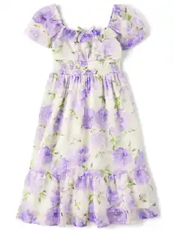 Walmart The Children's Place Girls Short Flutter Sleeve Floral Tiered Dress, Sizes XS-XXL offer