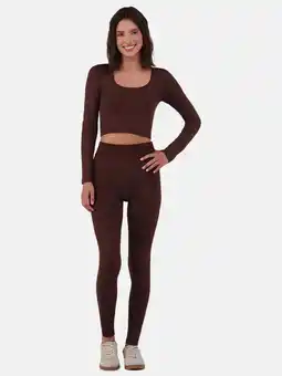 Walmart No Boundaries Seamless Metallic Crop Top & Leggings Set, 2-Piece, Women's and Women’s Plus offer