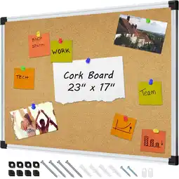Walmart X BOARD Pin Board for Wall 23 x 17 Cork Bulletin Board Memory Vision Board Picture Tack Board offer