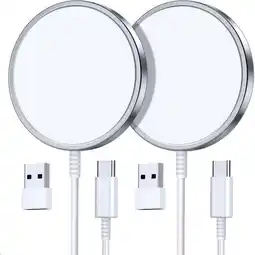 Walmart OANDYS 2 Pack Fast Wireless Charger for iPhone 15/14/13/12 /AirPods 3/2（Silver Magsafe Charger） offer