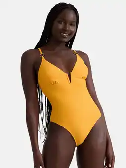 Walmart Jessica Simpson Women’s V Plunge with O Rings One Piece Swimsuit, Sizes XS-XXL offer