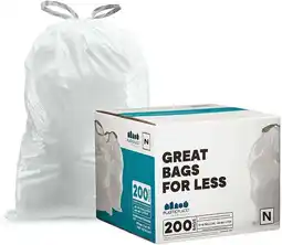 Walmart Plasticplace 12-13 Gallon Drawstring White Trash Bags, 1.2 Mil, 22.5x31.5 Garbage Bags, 200 Count offer